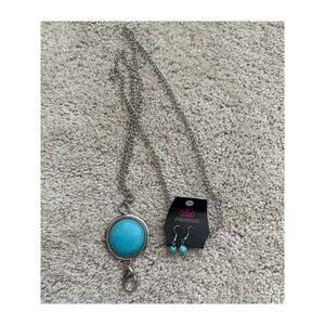 Paparazzi Jewelry Set Turquoise earrings and lanyard set new western